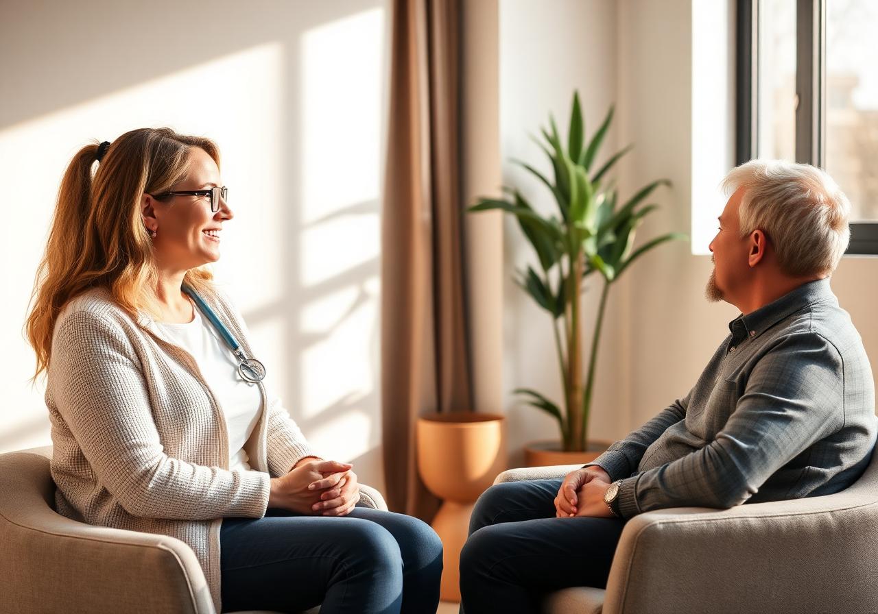 Clinician with client